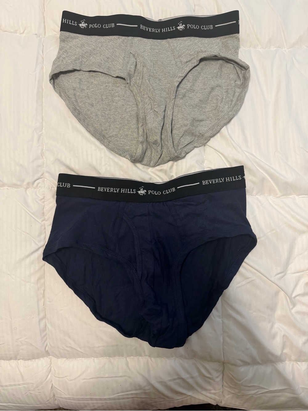 Beverly Hills Polo Club Briefs in Gray and Navy (2-Pack)